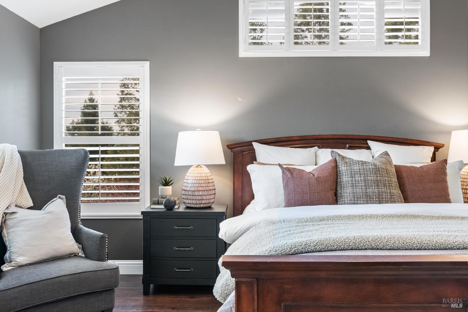 5783 Owl Light Terrace Santa Rosa, CA 95409 - Photo 34 of 51 a bedroom with a large bed and a couch