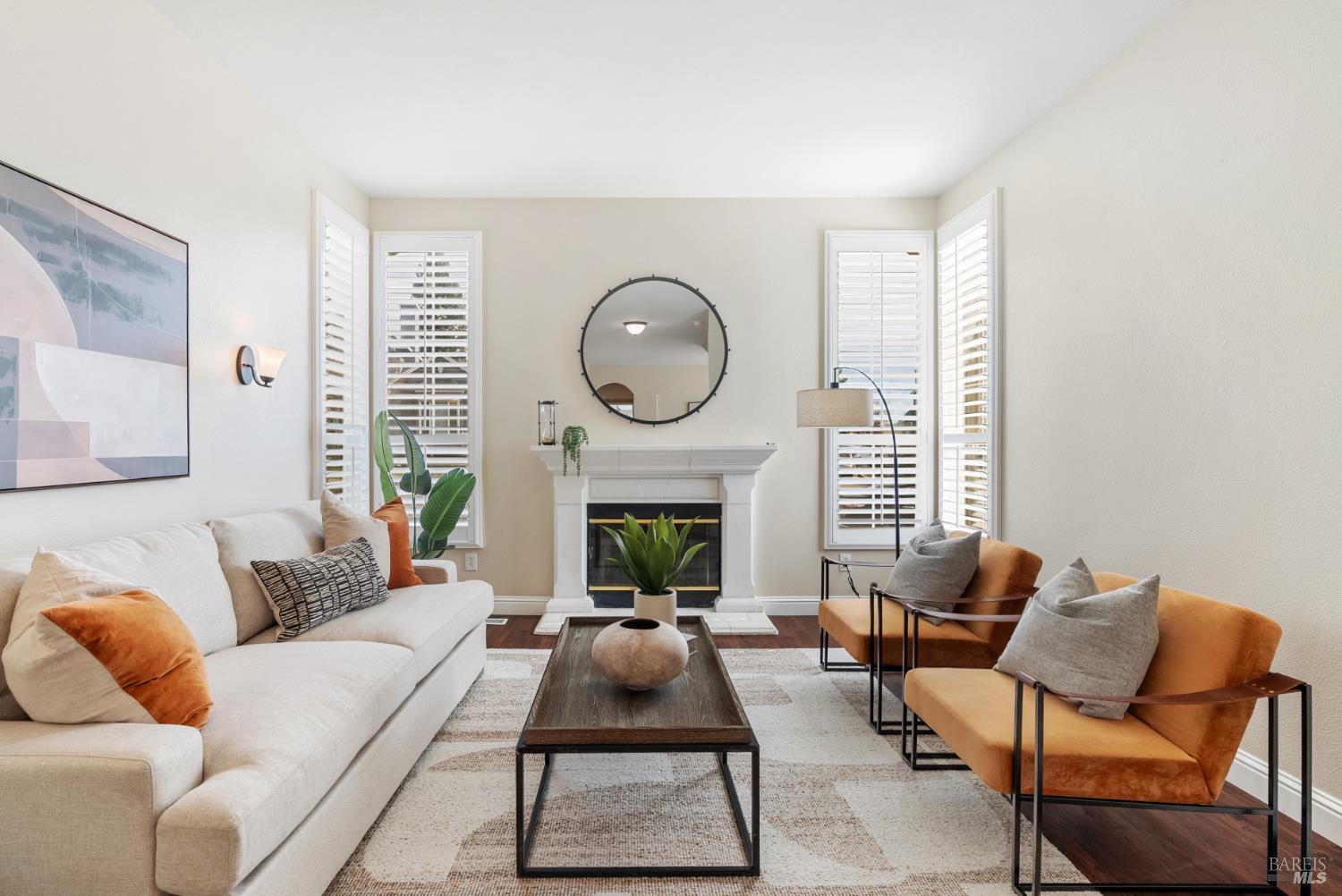 5783 Owl Light Terrace Santa Rosa, CA 95409 - Photo 5 of 51 a living room with furniture a fireplace and a large window