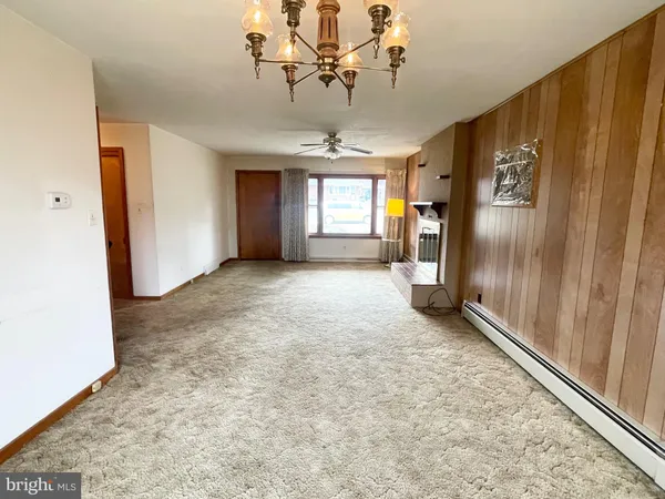 a view of a livingroom with a chandelier