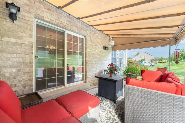 a view of an outdoor sitting space