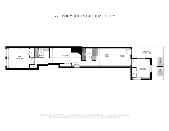 $589,900 | 278 Monmouth Street, Unit 2L, Jersey City, NJ 07302