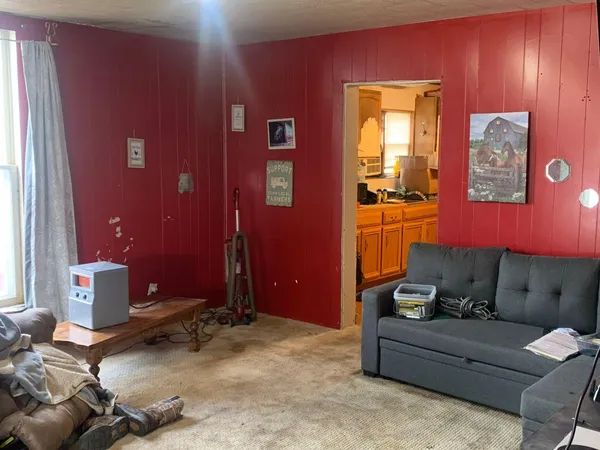 a living room with furniture