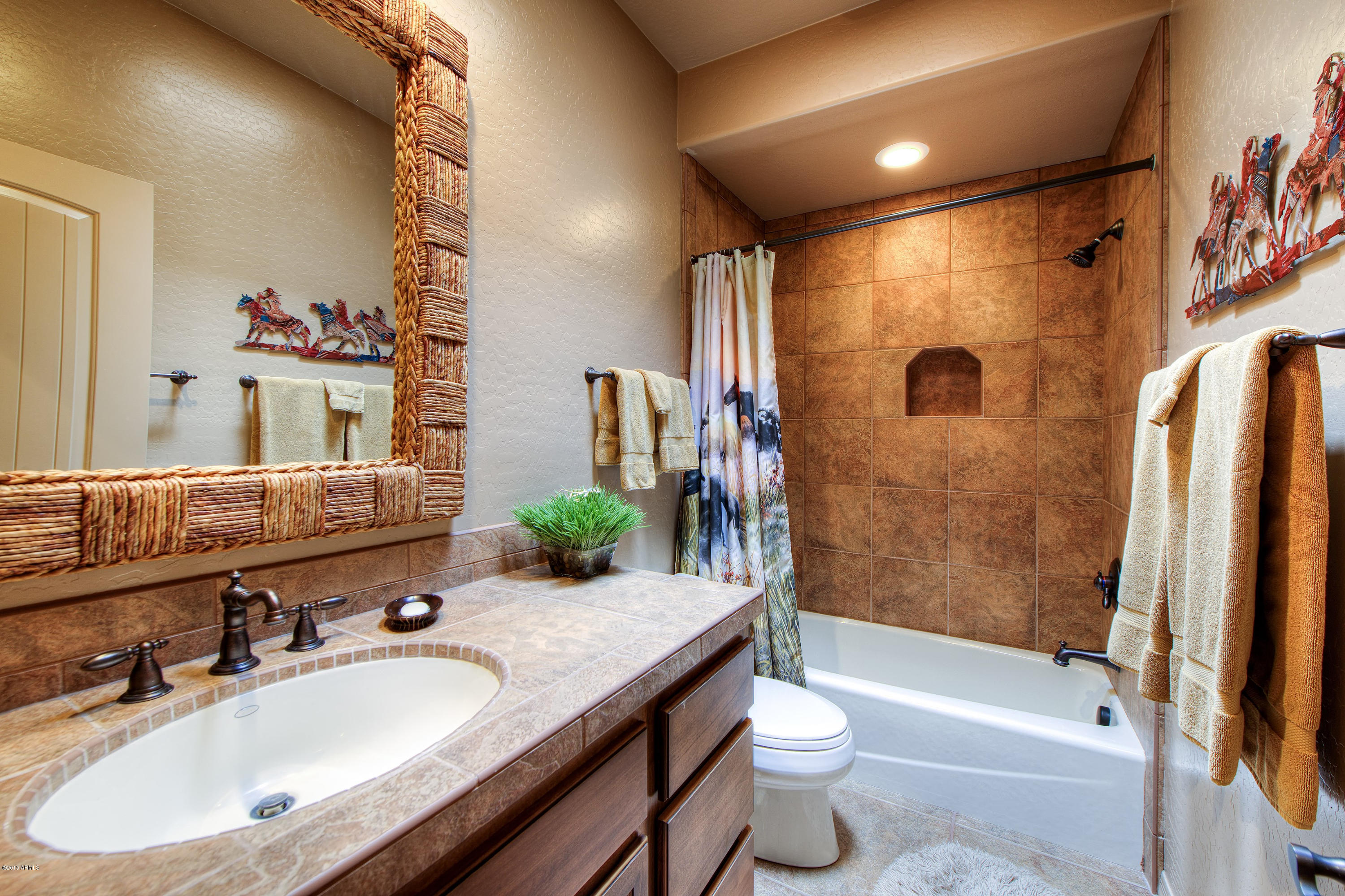 27822 North Quail Spring Road Rio Verde, AZ 85263 - Photo 14 of 33 a bathroom with a granite countertop sink toilet and shower