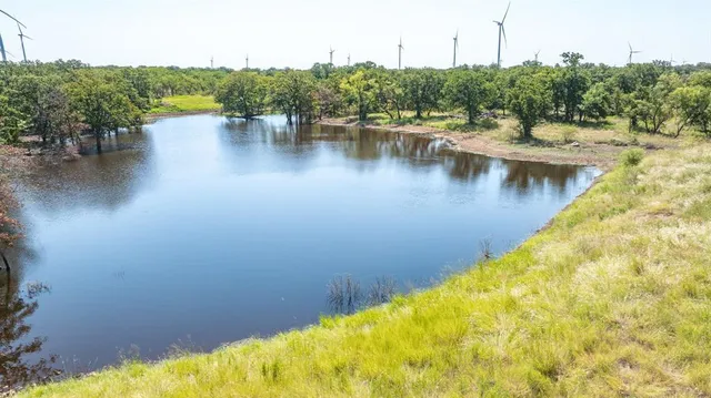 a view of a lake with houses