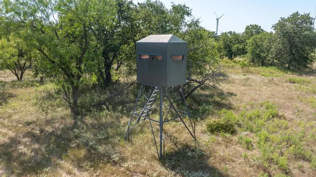 a view of a table and chairs in the garden