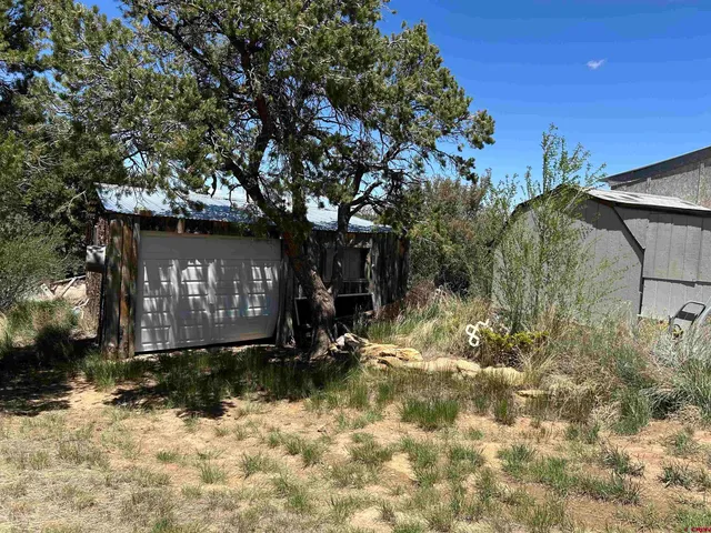 a view of a small backyard