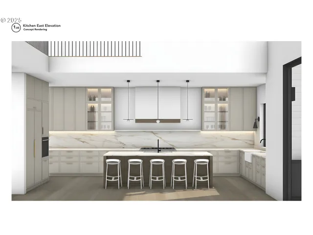 a kitchen with a stove a sink and a refrigerator