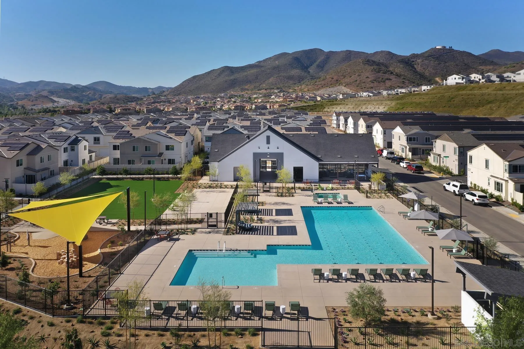 35365 Orchard Trail, Unit 457 Fallbrook, CA 92028 - Photo 8 of 12 an aerial view of a house with pool and mountain view