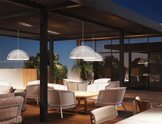 a outdoor space with patio lots of furniture and umbrella