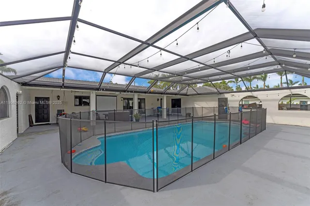 a view of a storage room with a tv