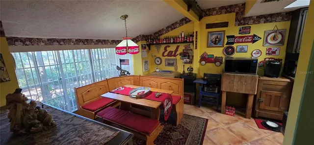 a view of a yard with an outdoor space