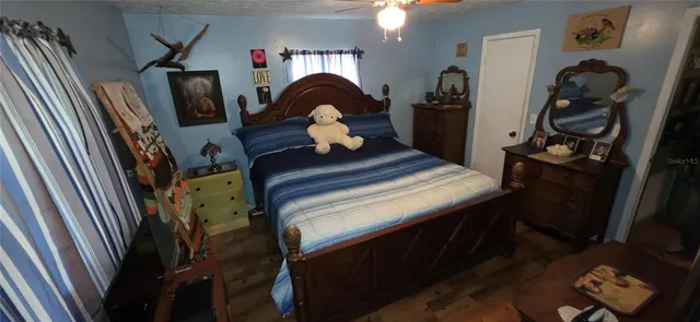 a view of a lush green space