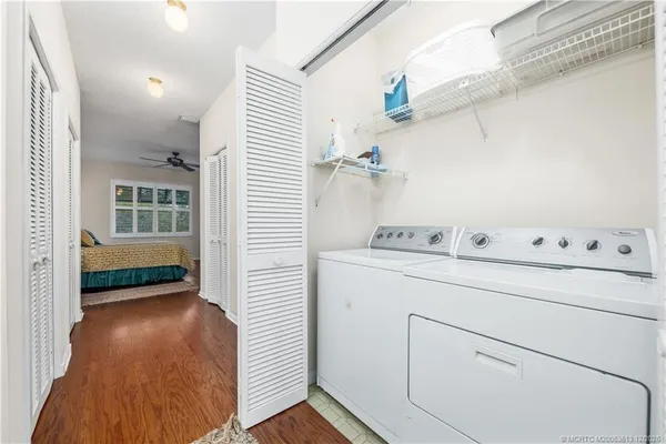 a view of utility room with washer and dryer