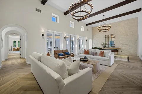 a living room with furniture