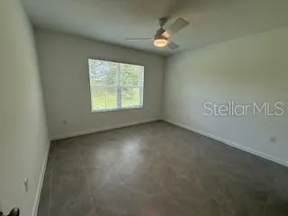 an empty room with a window