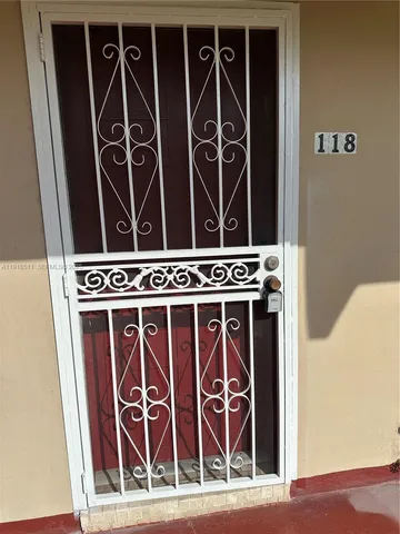 a view of a door with an empty space