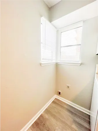 a view of a small space with window