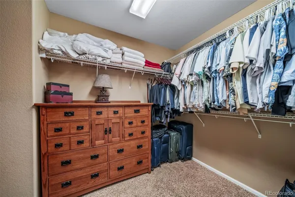 a close view of walk in closet