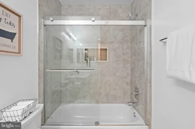 a bathroom with a shower