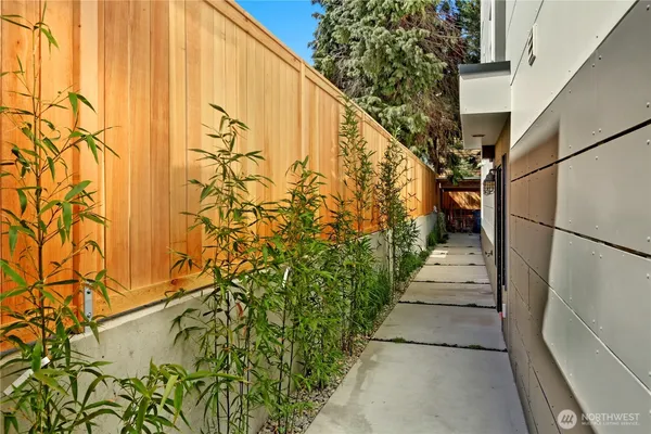 a view of a pathway of a building