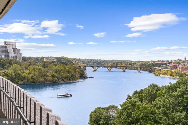 a view of a lake with a mountain in the background
