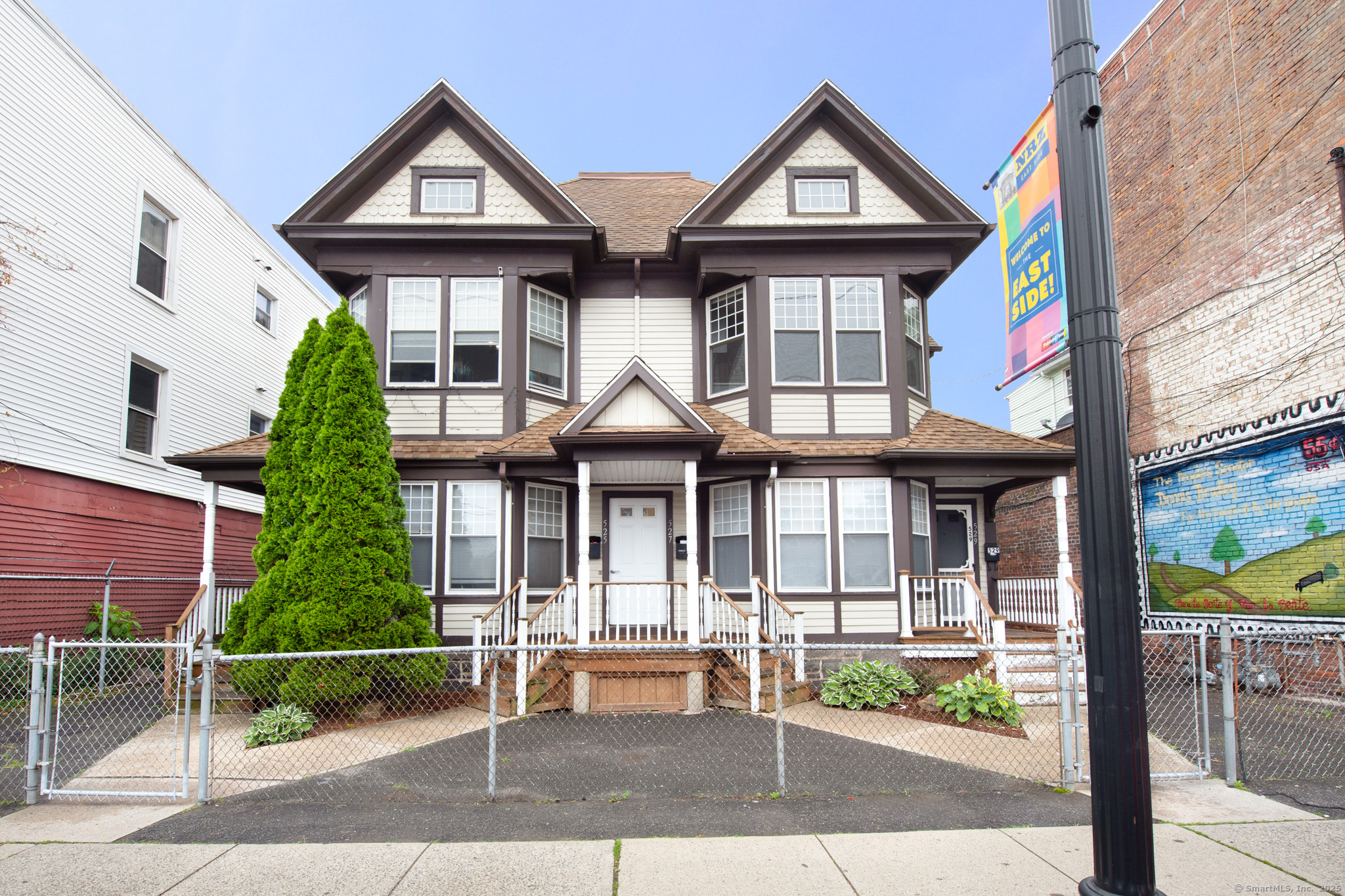 a front view of a house with porch