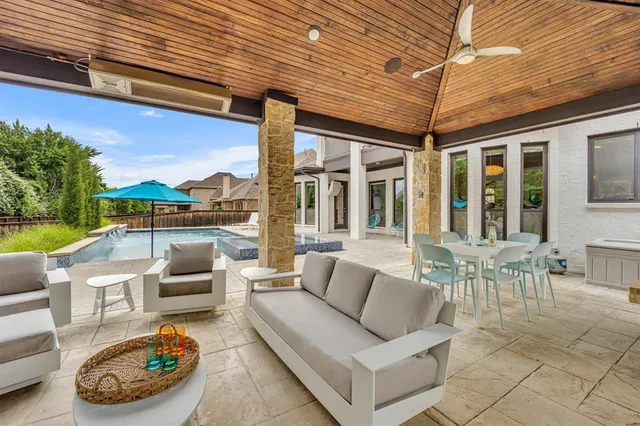 a outdoor space with patio the couches and pool