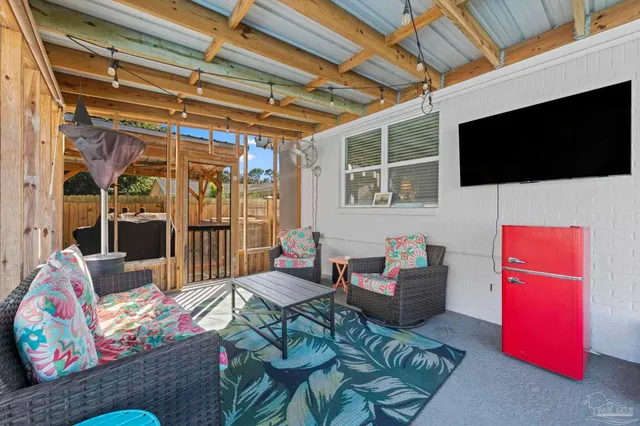 a outdoor space with patio lots of furniture