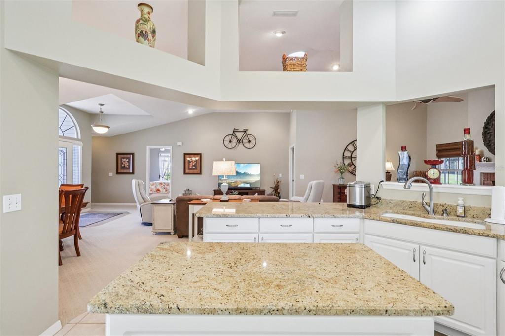 587 Juniper Way Tavares, FL 32778 - Photo 11 of 56 a living room with stainless steel appliances kitchen island granite countertop furniture and a kitchen view