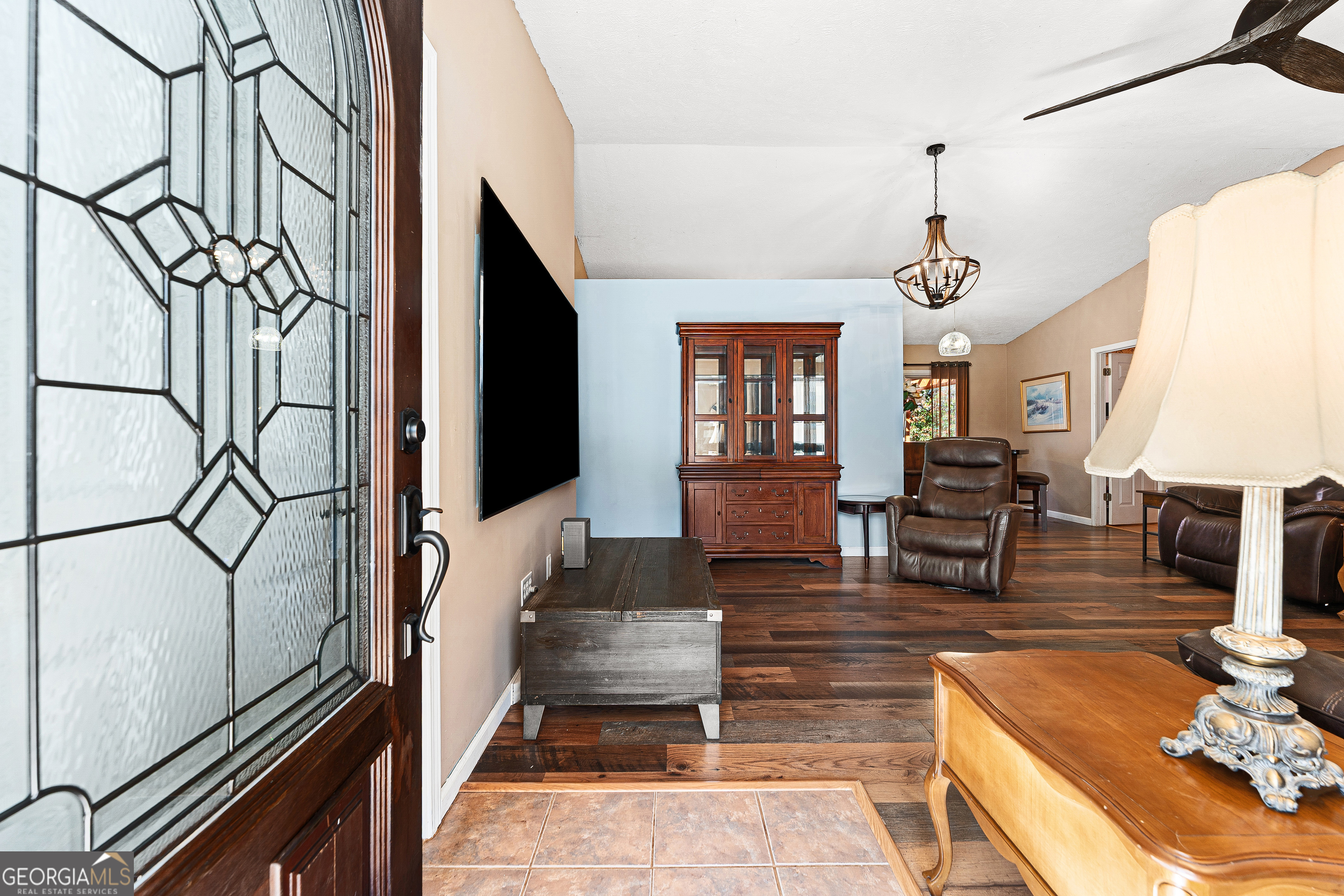281 Cherokee Drive Fair Play, SC 29643 - Photo 8 of 29 a living room with fireplace furniture and a wooden floor