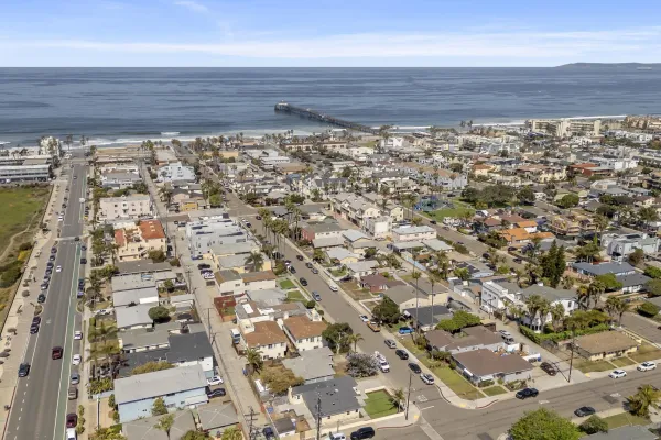an aerial view of a city