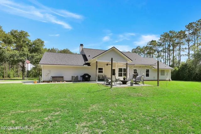 a house view with a garden space