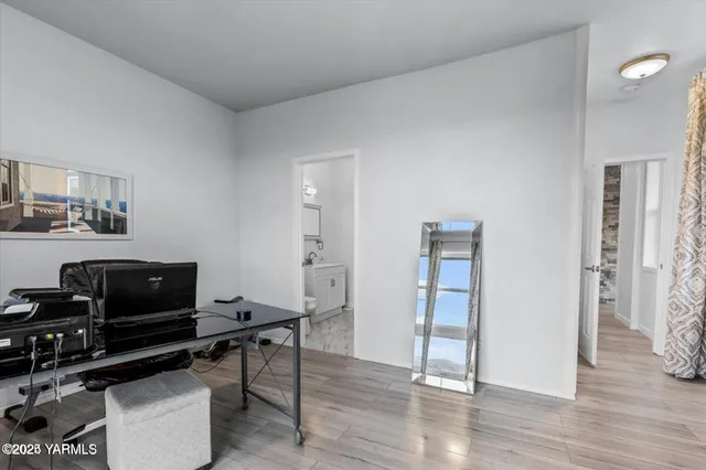 a room with furniture and a window