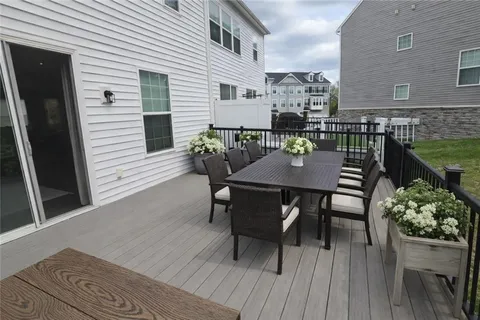 a view of a balcony with couch