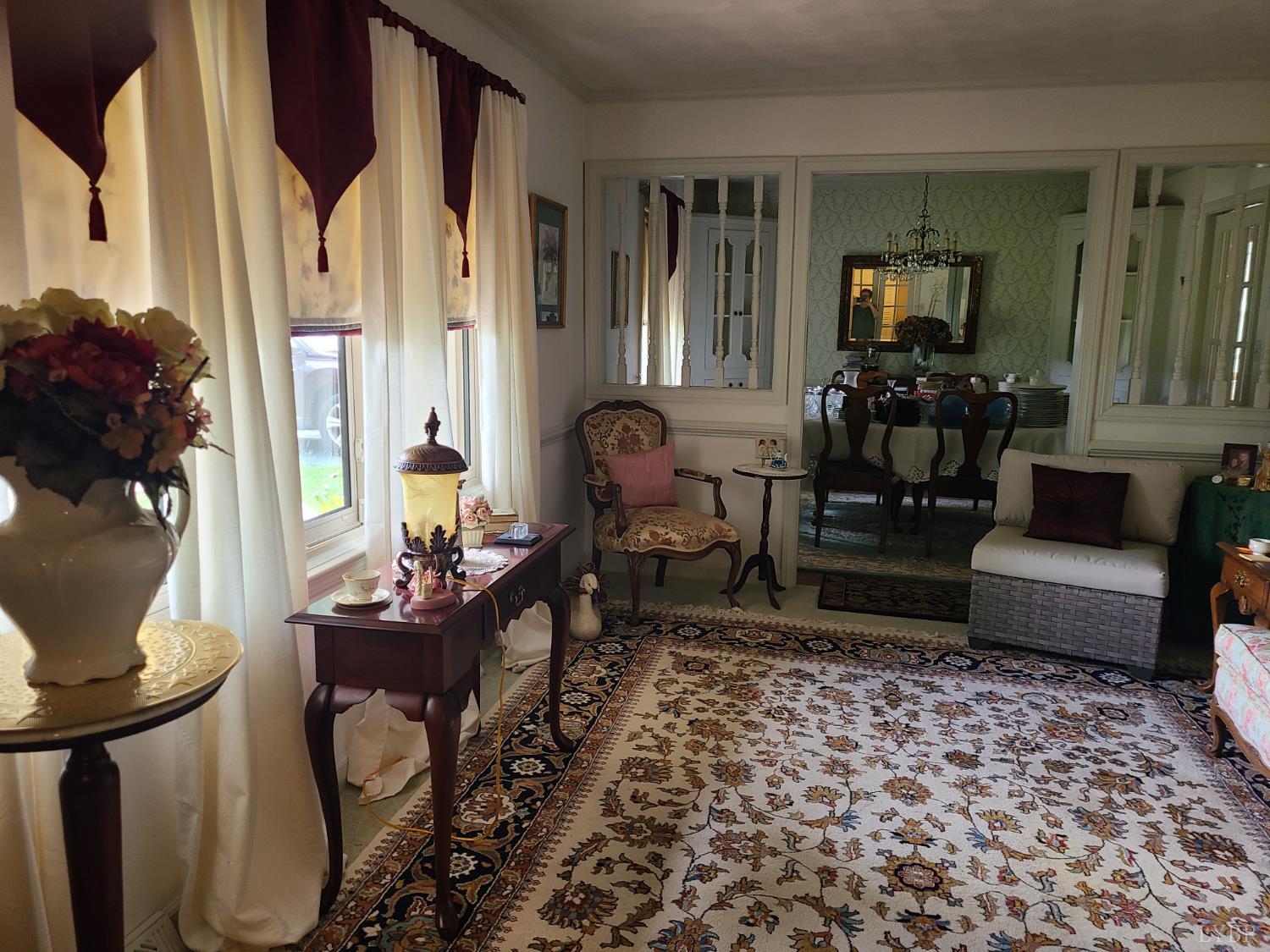 733 Morning Star Road Appomattox, VA 24522 - Photo 15 of 33 a living room with furniture a flat screen tv and a fireplace