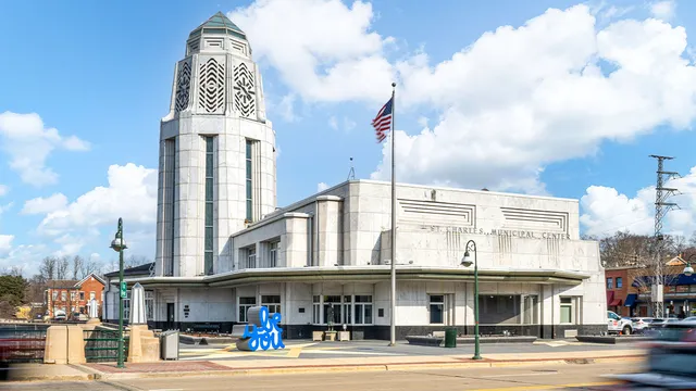 a front view of multi story building