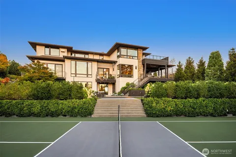 a building outdoor space with patio furniture