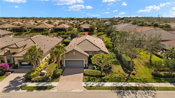 an aerial view of a house