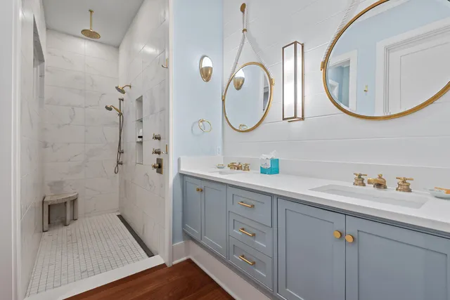 a view of a street with an ocean view