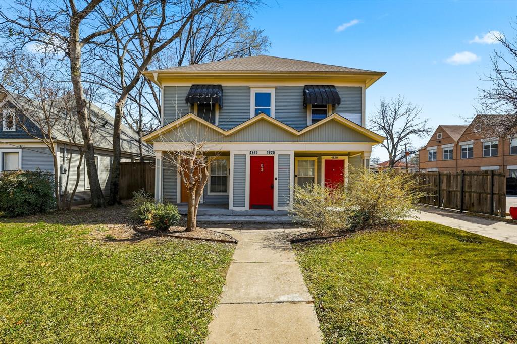 4822 Worth Street, Unit A Dallas, TX 75246 - Photo 1 of 1 a front view of a house with garden