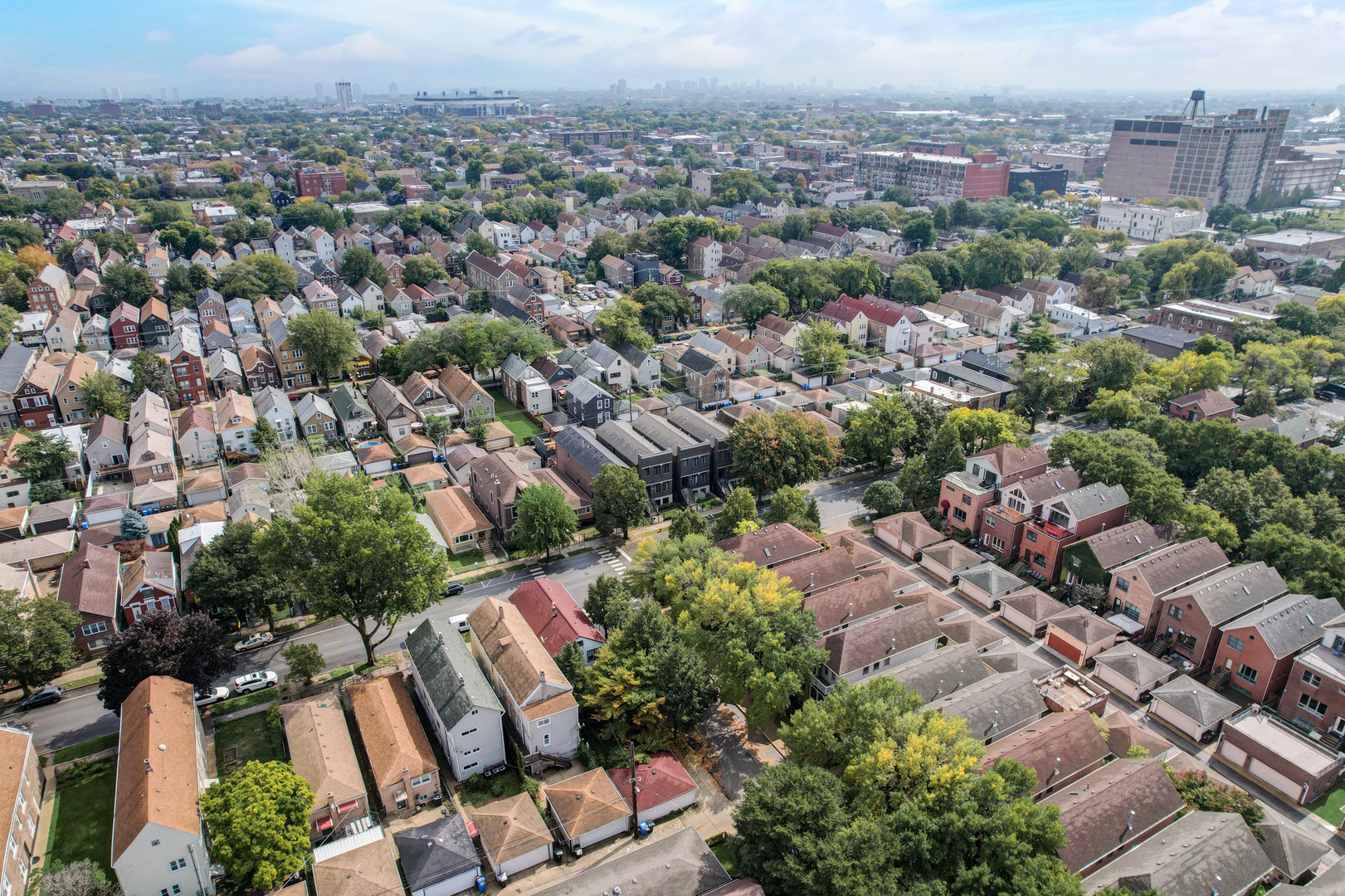 3303 South Racine Avenue Chicago, IL 60608 - Photo 53 of 60 an aerial view of a city with lots of residential buildings