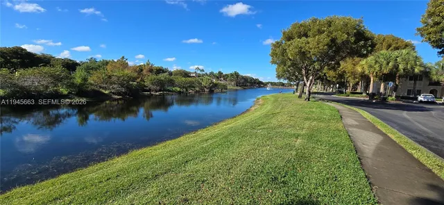 a view of a lake with houses