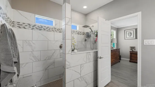 a bathroom with a shower