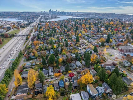 an aerial view of a city