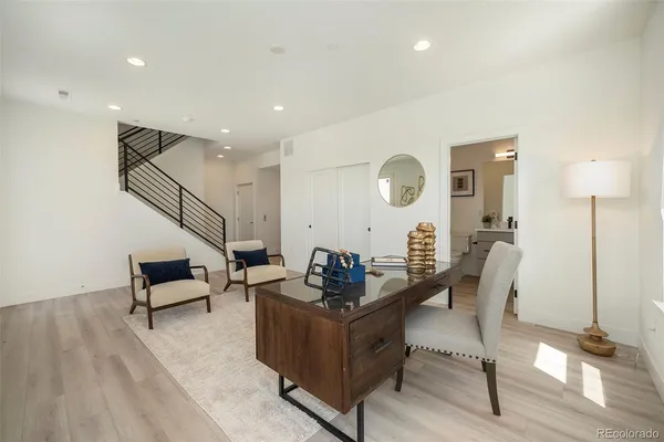 a living room with furniture