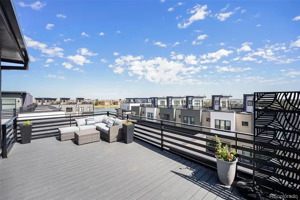 a view of a terrace with seating space