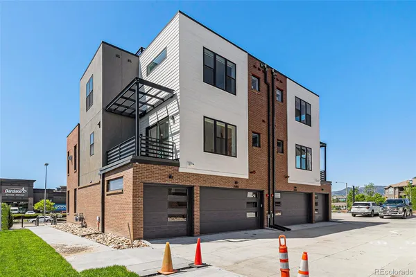 a front view of a building with street