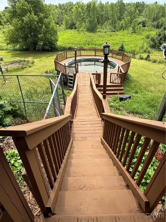 18068 Allen Road Brownville, NY 13601 - Photo 27 of 33 deck walkway leading to pool