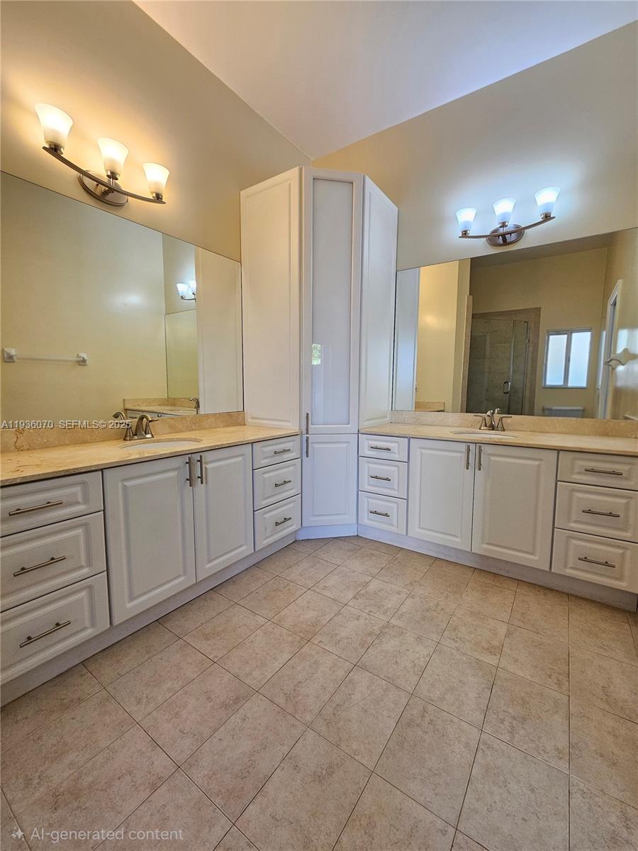14209 Southwest 160th Court Miami, FL 33196 - Photo 16 of 24 a large bathroom with a sink a large mirror and a bathtub