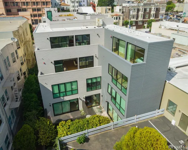 a view of a city that has tall buildings